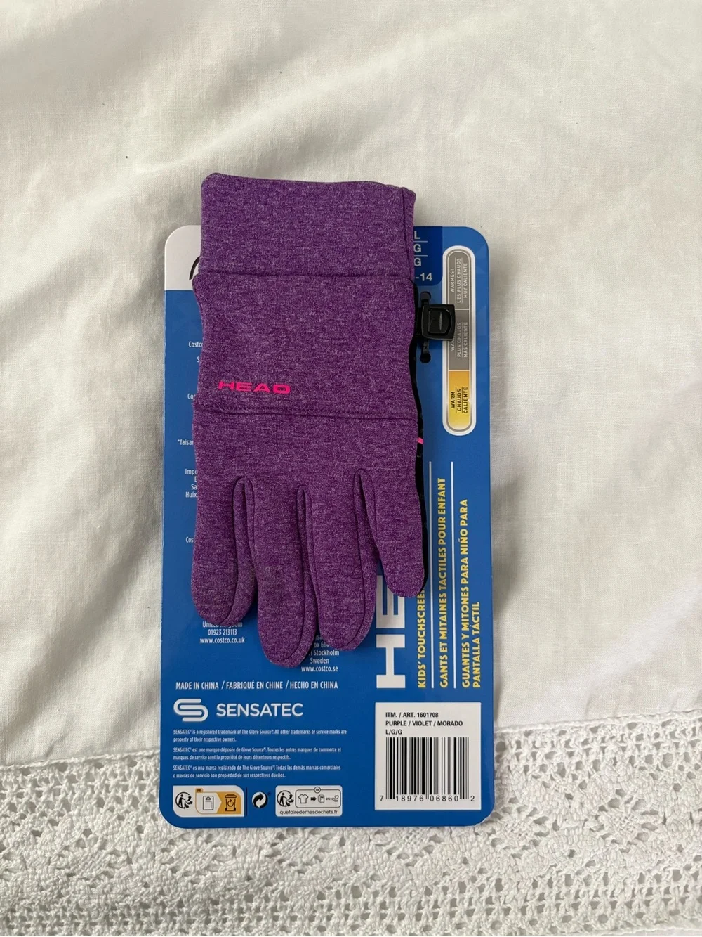 NEW HEAD Kids’ Touchscreen Gloves (Large 10-14) purple NWT